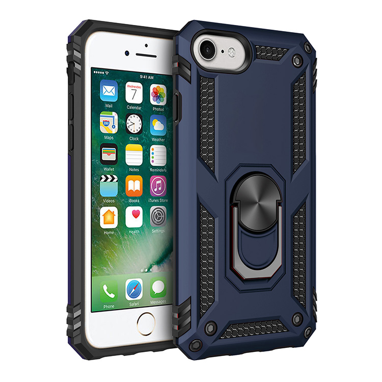 iPhone SE2020 / 8 / 7 Tech Armor RING Grip Case with Metal Plate (Navy Blue)